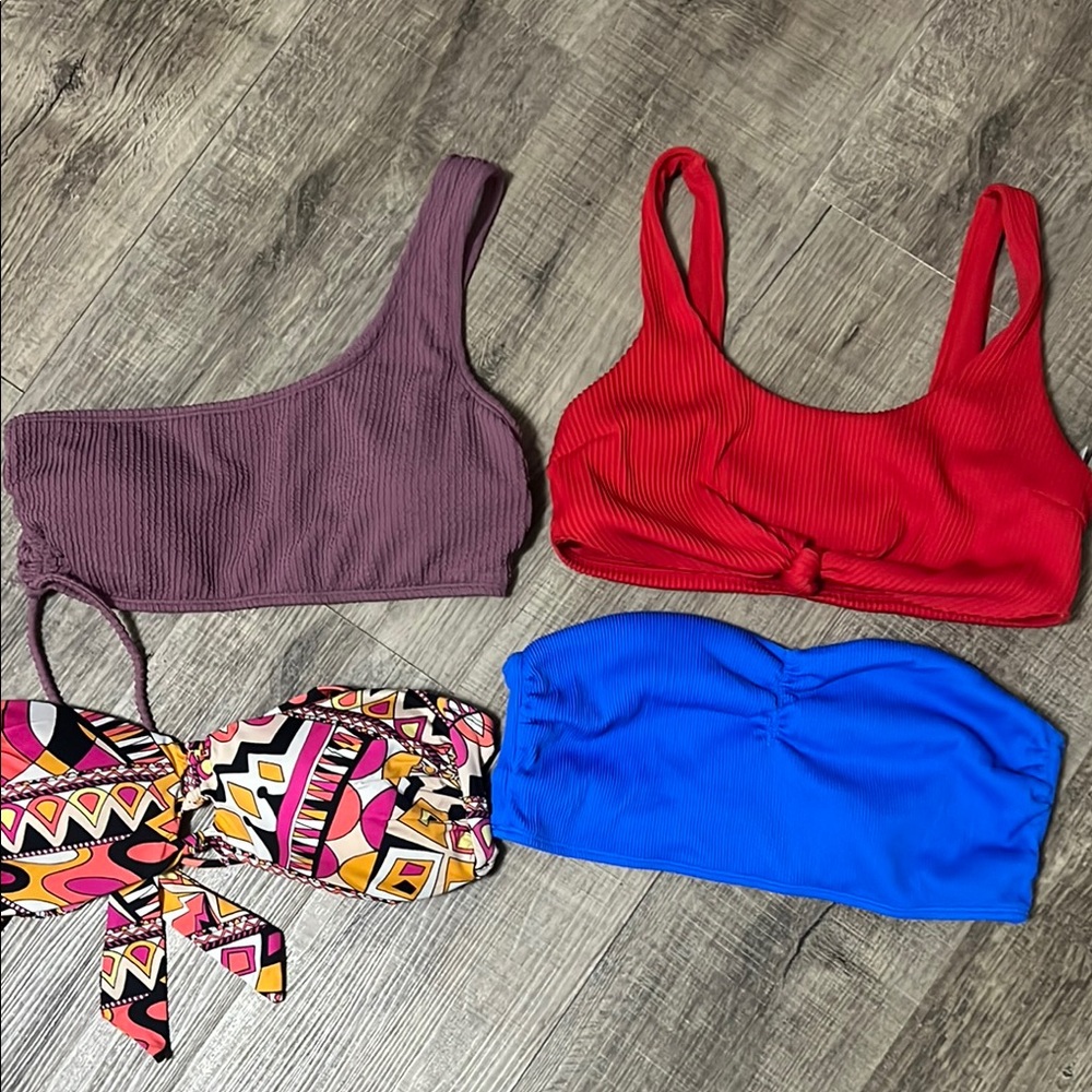 Stylish Women's swimsuit Tops - Red, Blue, Purple, Multicolor